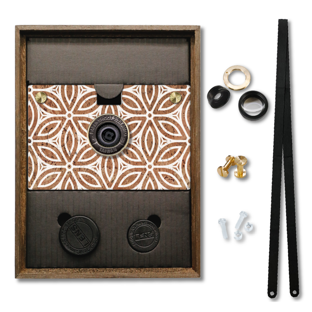 Camera Bundle - Cork Case - Brick Lattice