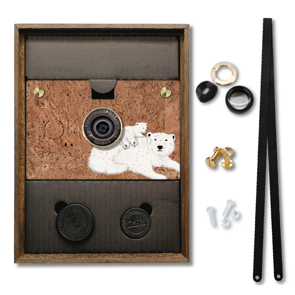 Camera Bundle - Cork Case - Polar Bear