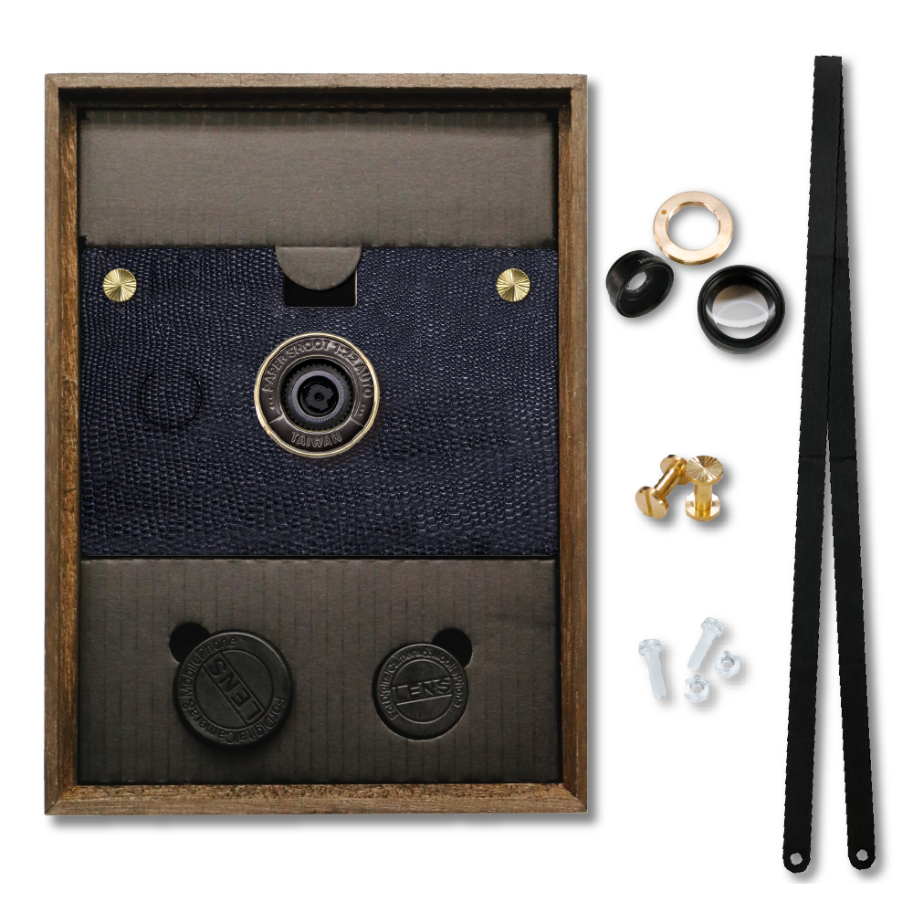 Camera Bundle - Leather Texture Case - Midnight Blue