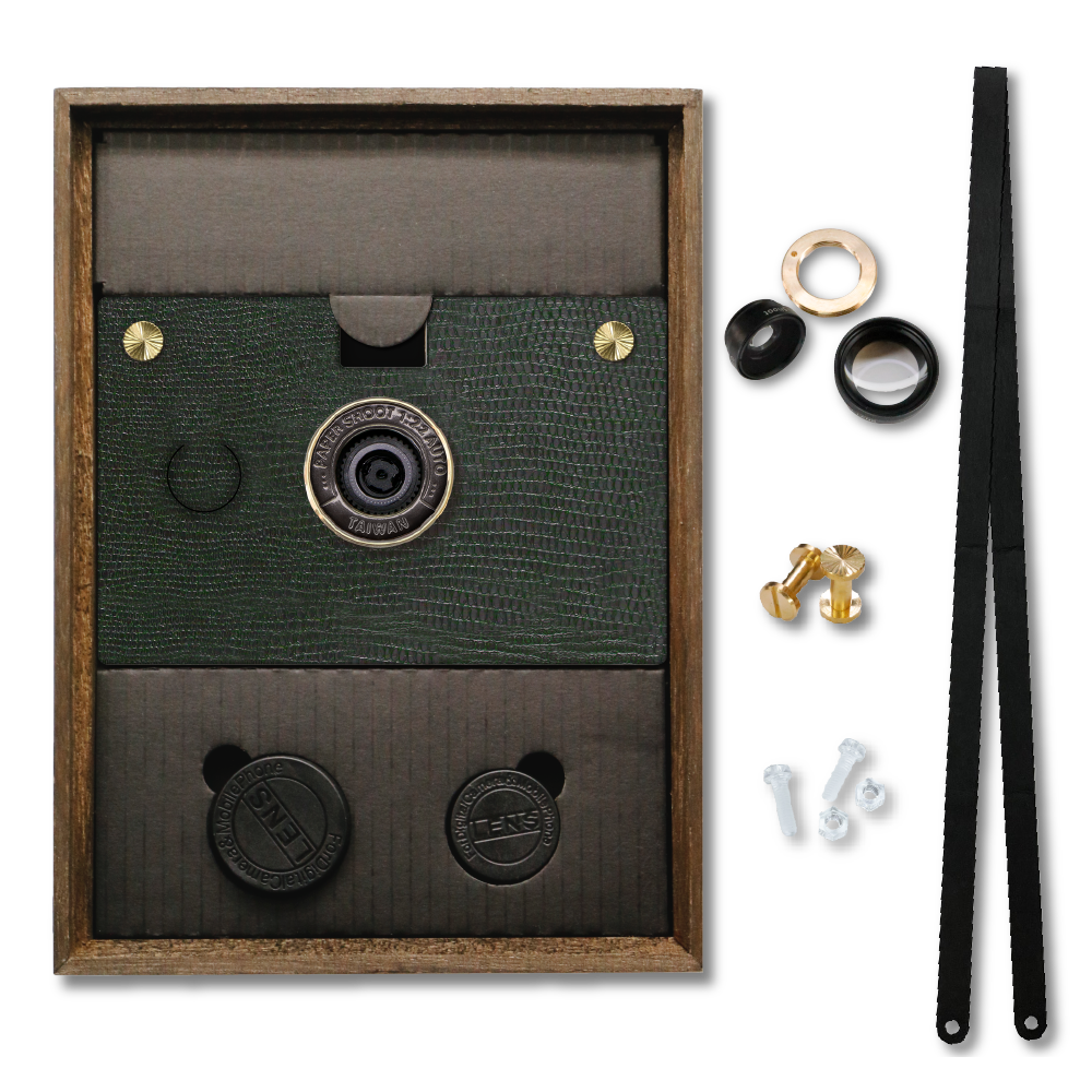 Camera Bundle - Leather Texture Case - Spruce Green