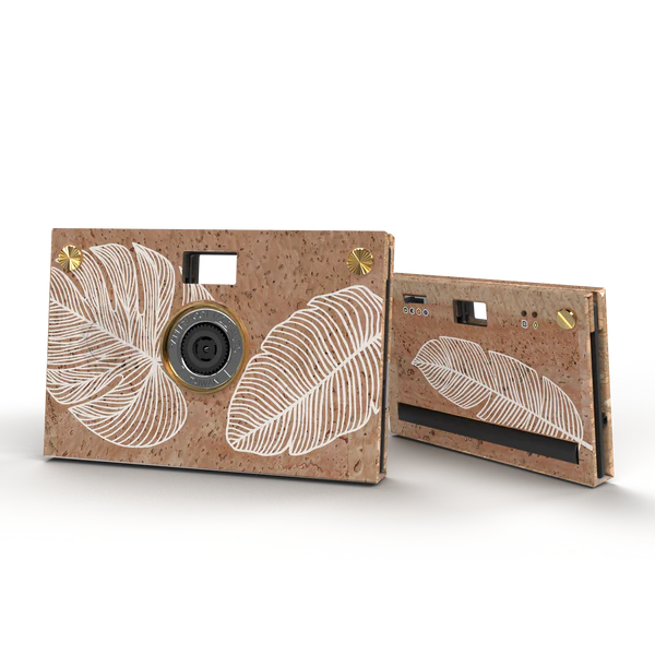 Camera Bundle - Cork Case - White Leaf