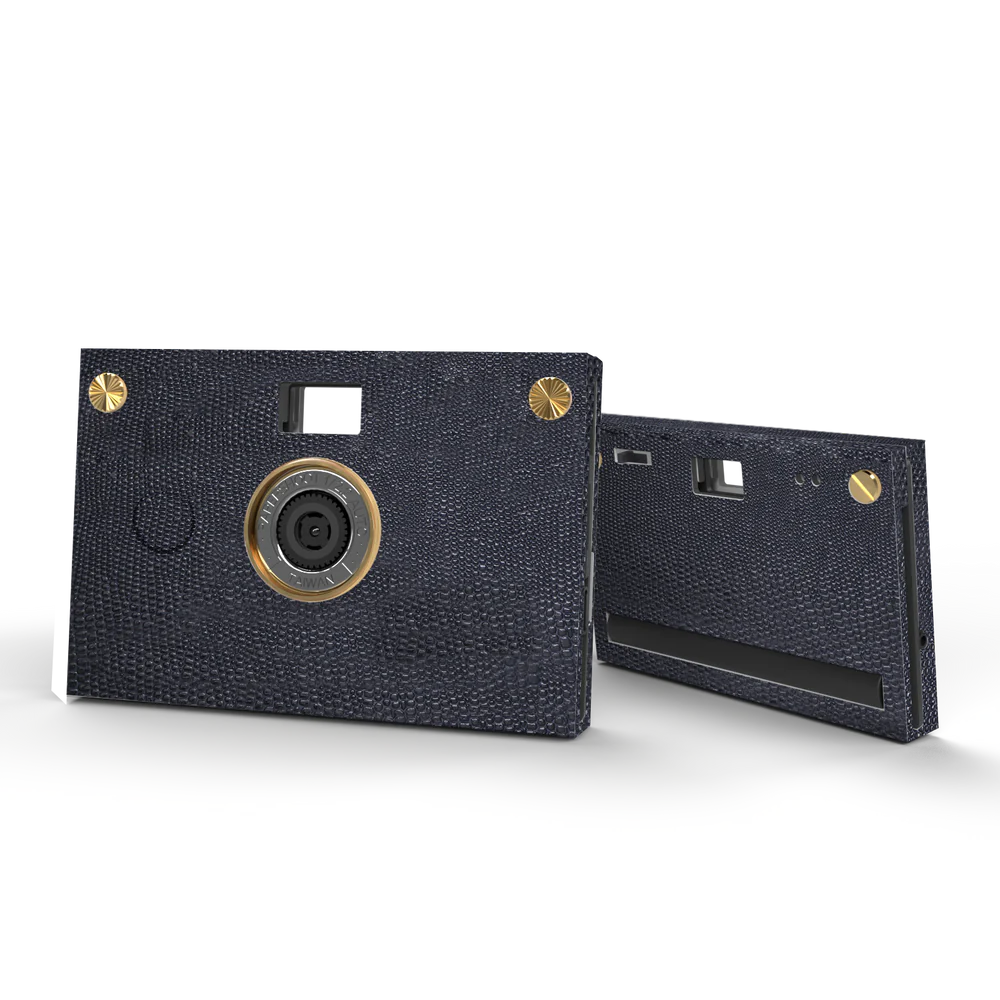 Camera Bundle - Leather Texture Case - Midnight Blue
