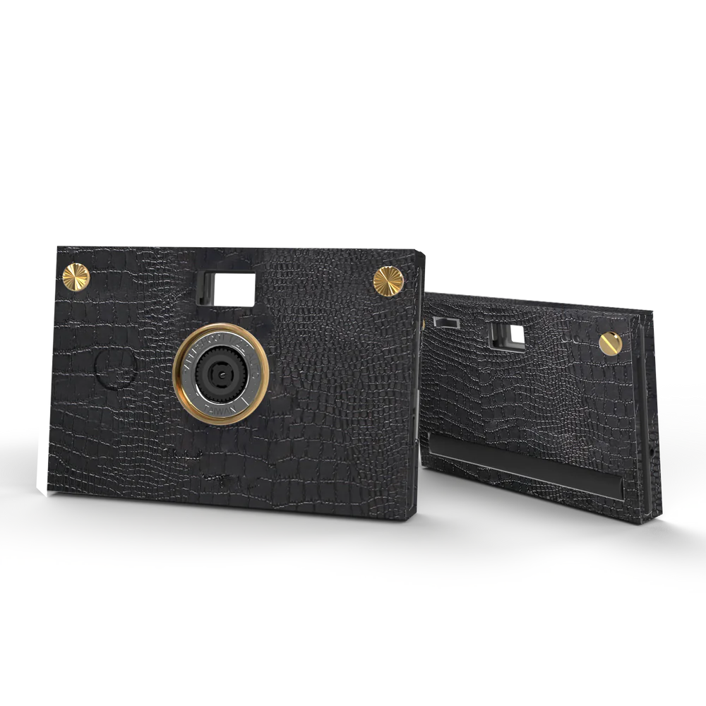 Camera Bundle - Leather Texture Case - Black