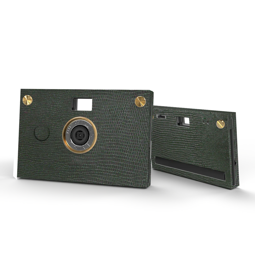 Camera Bundle - Leather Texture Case - Spruce Green