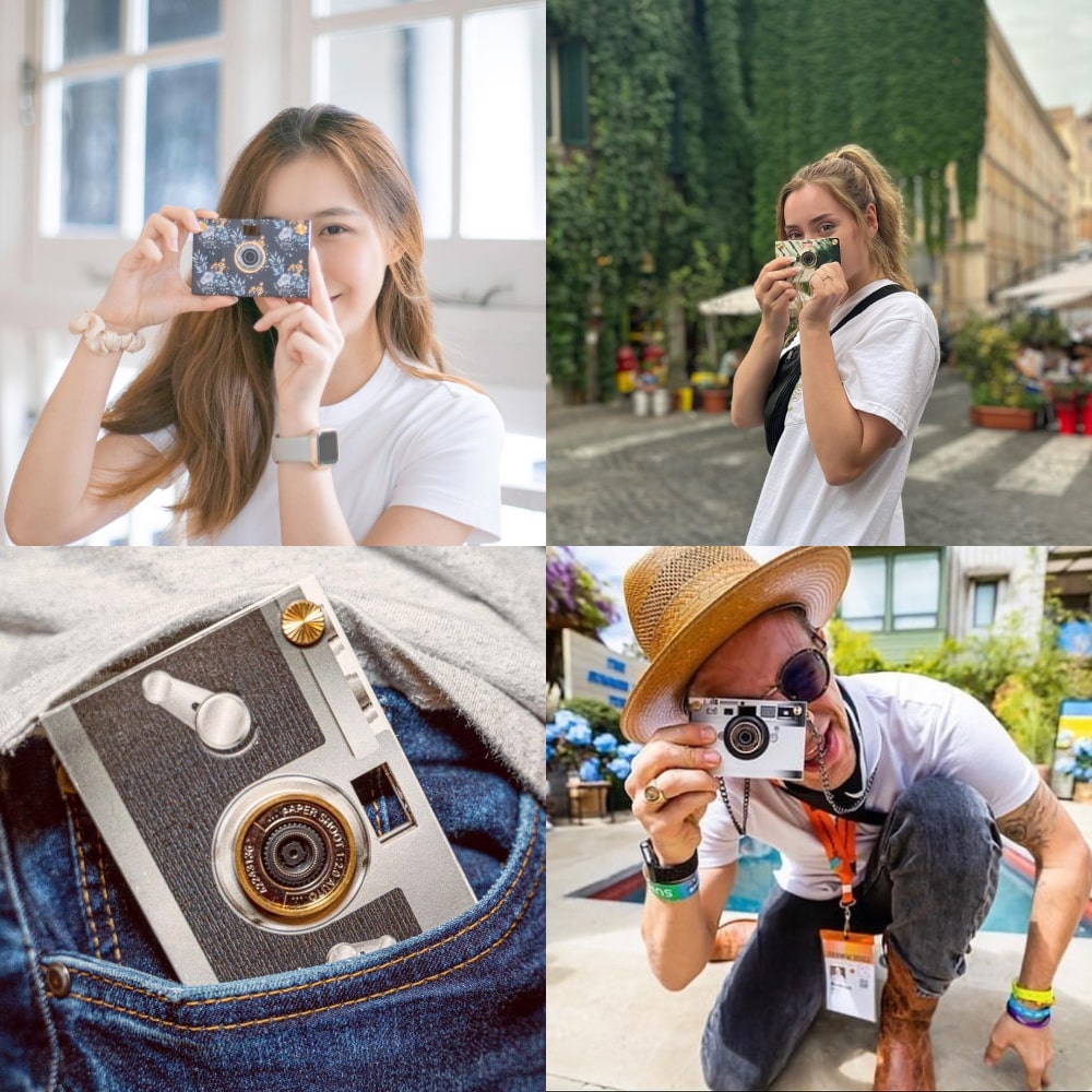 Fashion Papershoot Camera with Red Hand Drawing Case