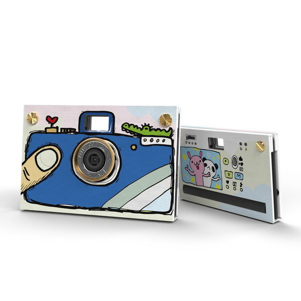Camera Set (Case Included) - Hand Drawing - BLUE | Paper Shoot